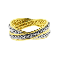 18K Gold Two Lines Infinity Style Ring
