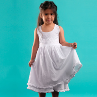 White Girl's Dress made of 100% Peruvian Cotton
