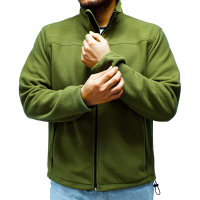 Men's Long Sleeve High Neck Jacket in Military Green