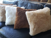 Natural alpaca and loom cushions